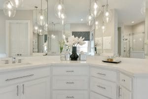 white bathroom cabinets