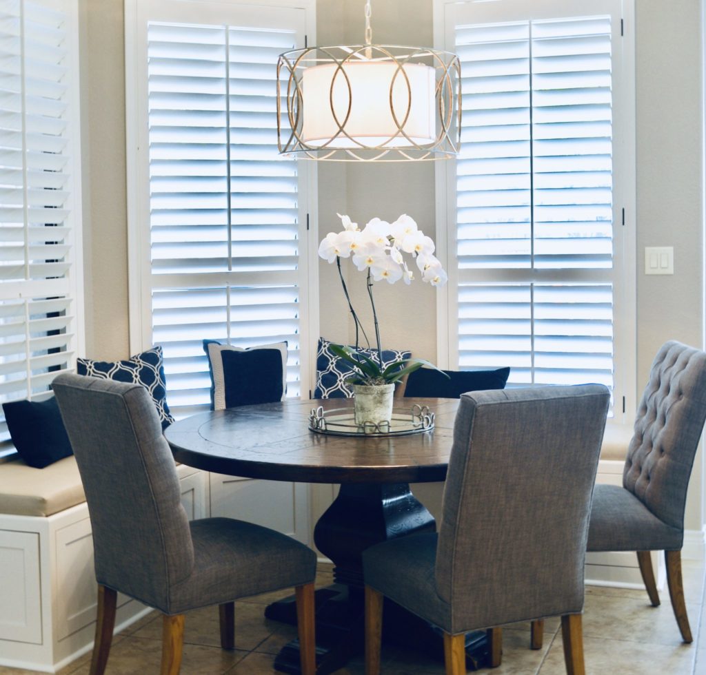 Kitchen remodel with a built-in breakfast nook.