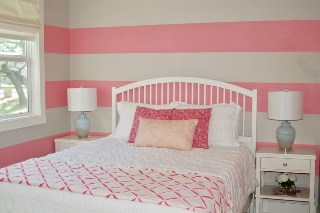 Pink walls in lakehouse remodel