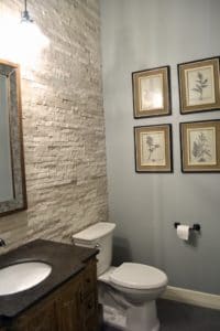stone bathroom wall