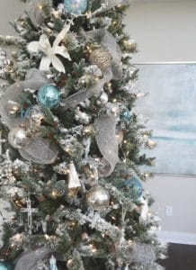 blue and silver christmas tree