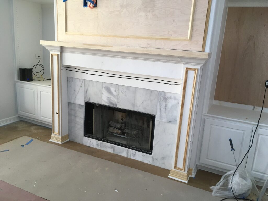 fireplace mantel with millwork