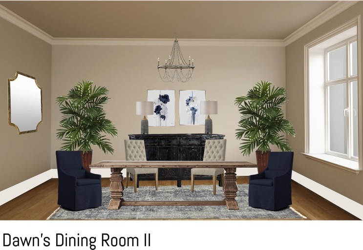 dining room navy chairs e-design