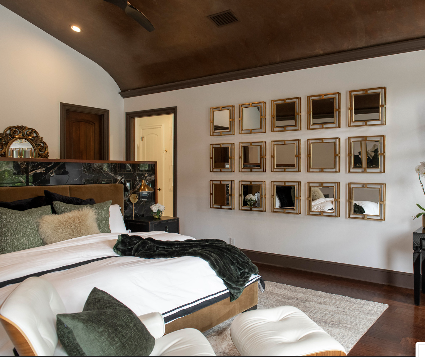 updated Tuscan bedroom, Austin Interior Designer