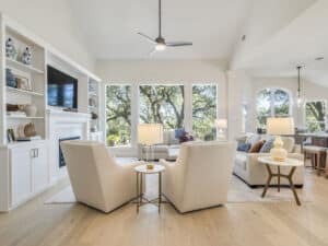 90's remodel with hill country view, austin interior designer